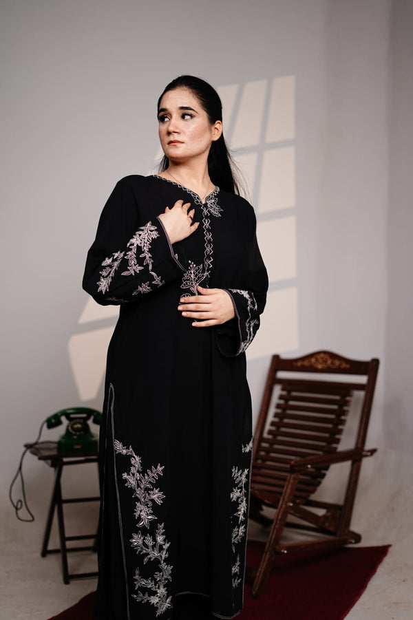 Black Linen Elegance Dress