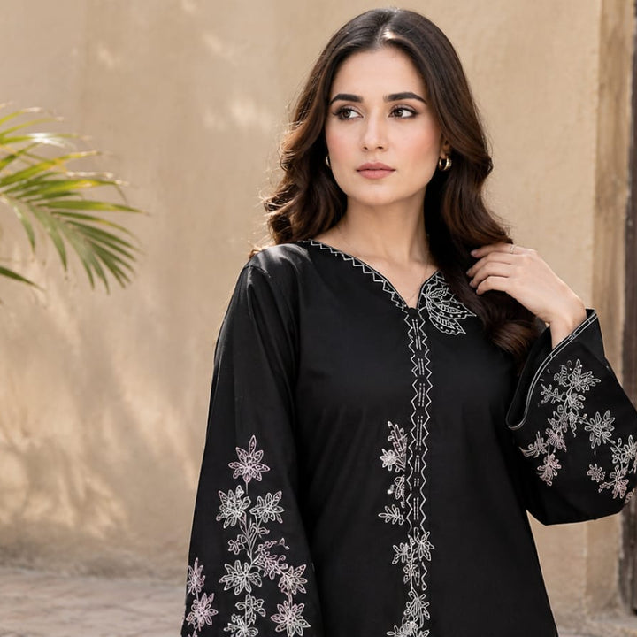 Black Linen Elegance Dress